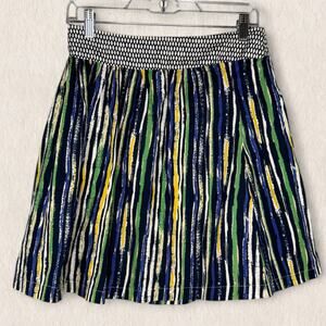 Anthropologie Porridge Striped Mini Skirt Size 6 Contrast‎ Waistband Artsy Boho
